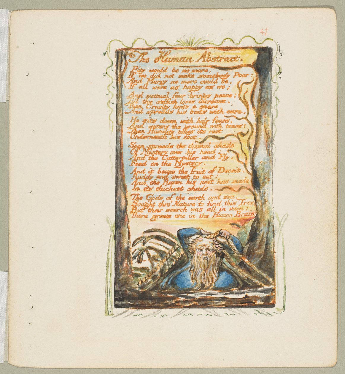 Canções da Inocência e da Experiência: The Human Abstract, ca. 1825. de William Blake
