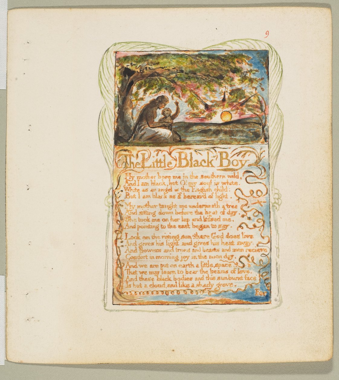 Canções de Inocência e de Experiência: The Little Black Boy, ca. 1825. de William Blake