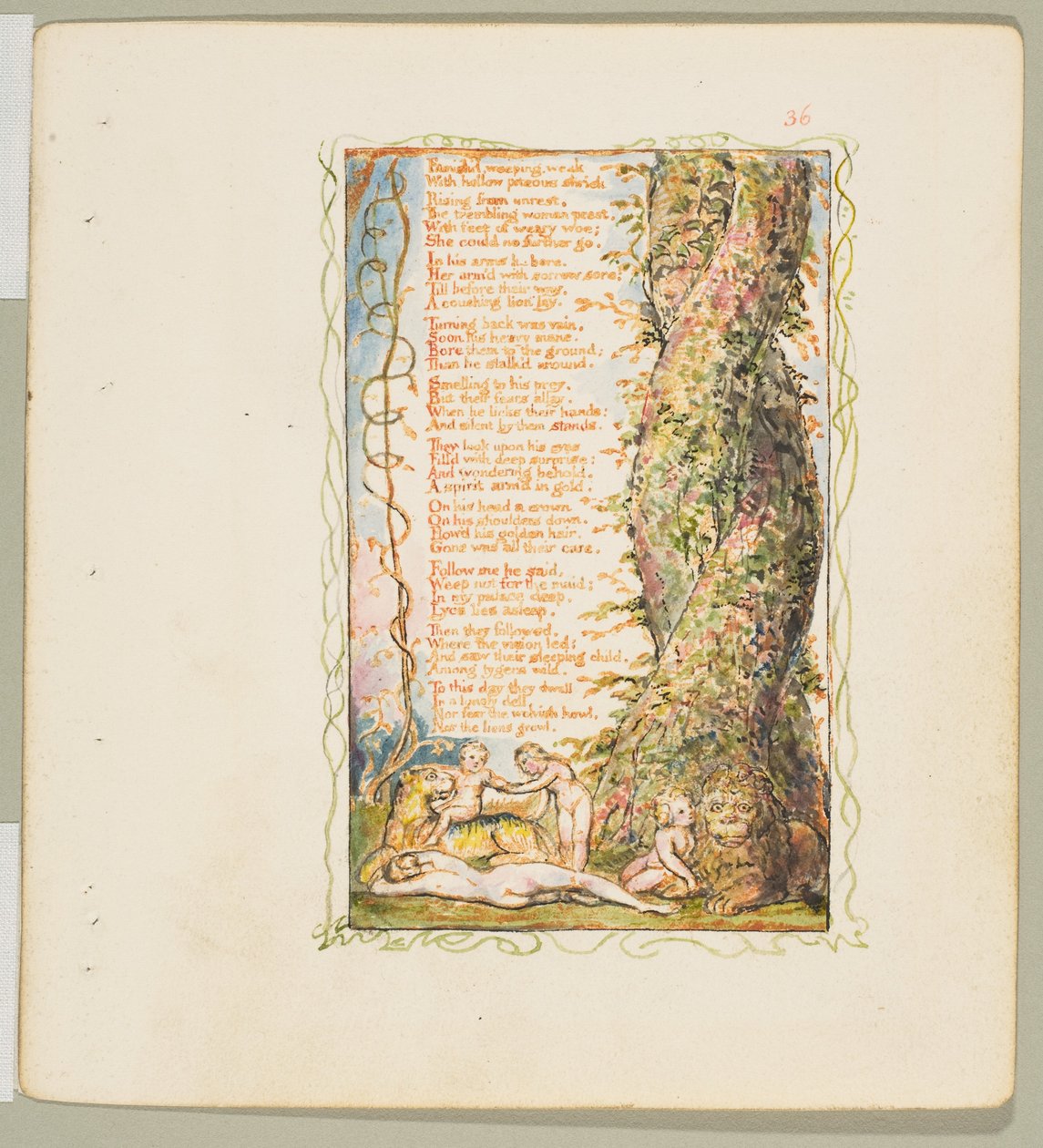 Canções de Inocência e de Experiência: The Little Girl Found second plate, ca. 1825. de William Blake