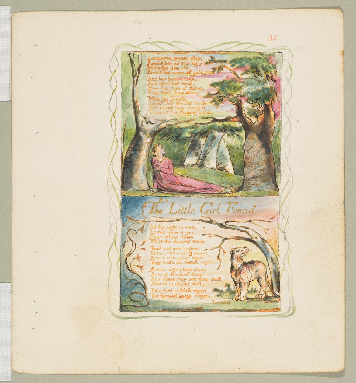Canções de Inocência e de Experiência: The Little Girl LostThe Little Girl Found, ca. 1825. de William Blake