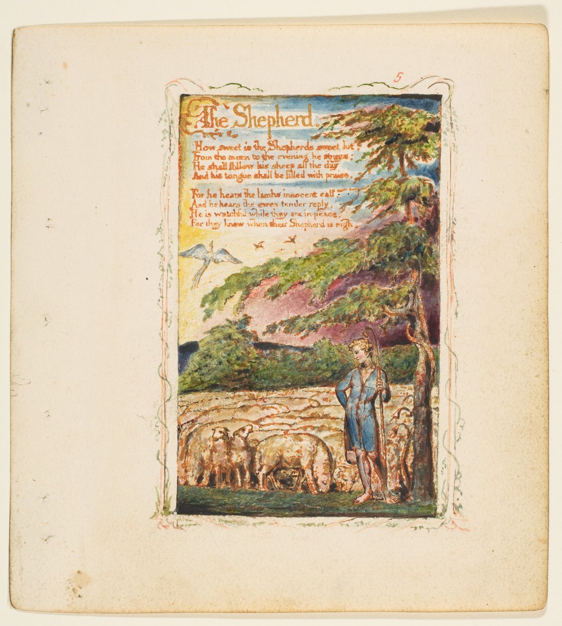 Canções de Inocência e de Experiência: The Shepherd, ca. 1825. de William Blake