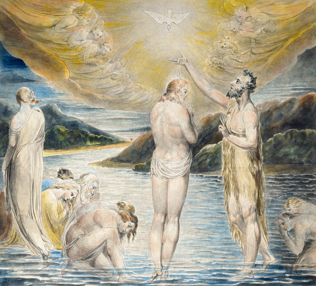 O Batismo de Cristo, c1803 de William Blake