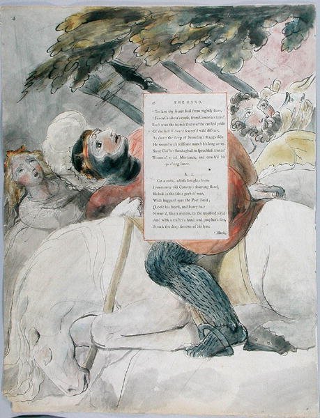 &39;The Bard&39;, desenho 56 de &39;The Poems of Thomas Gray&39; de William Blake