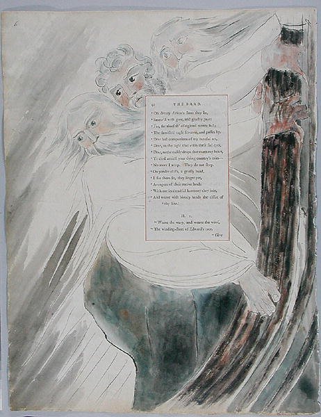 The Bard, desenho 58 de &39;The Poems of Thomas Gray&39; de William Blake