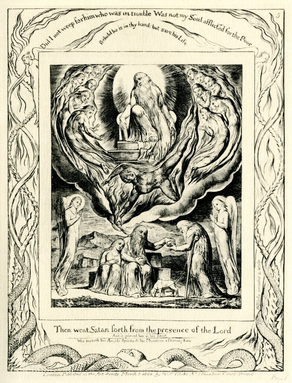 O livro de Job2: 7 ilustrado por William Blake de William Blake