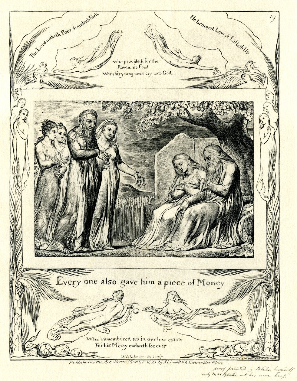 O livro de Jó 42: 11 ilustrado por william Blake de William Blake