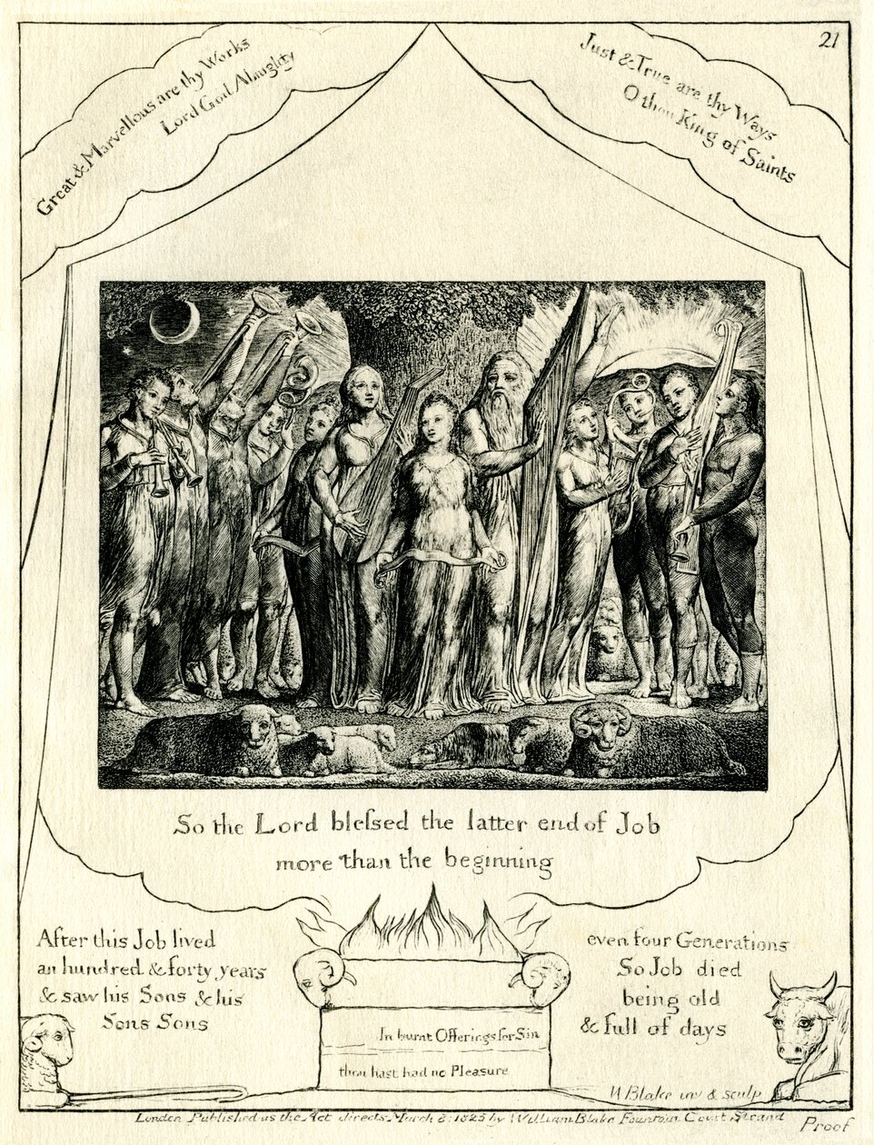 O Livro de Jó 42:12 ilustrado por William Blake de William Blake