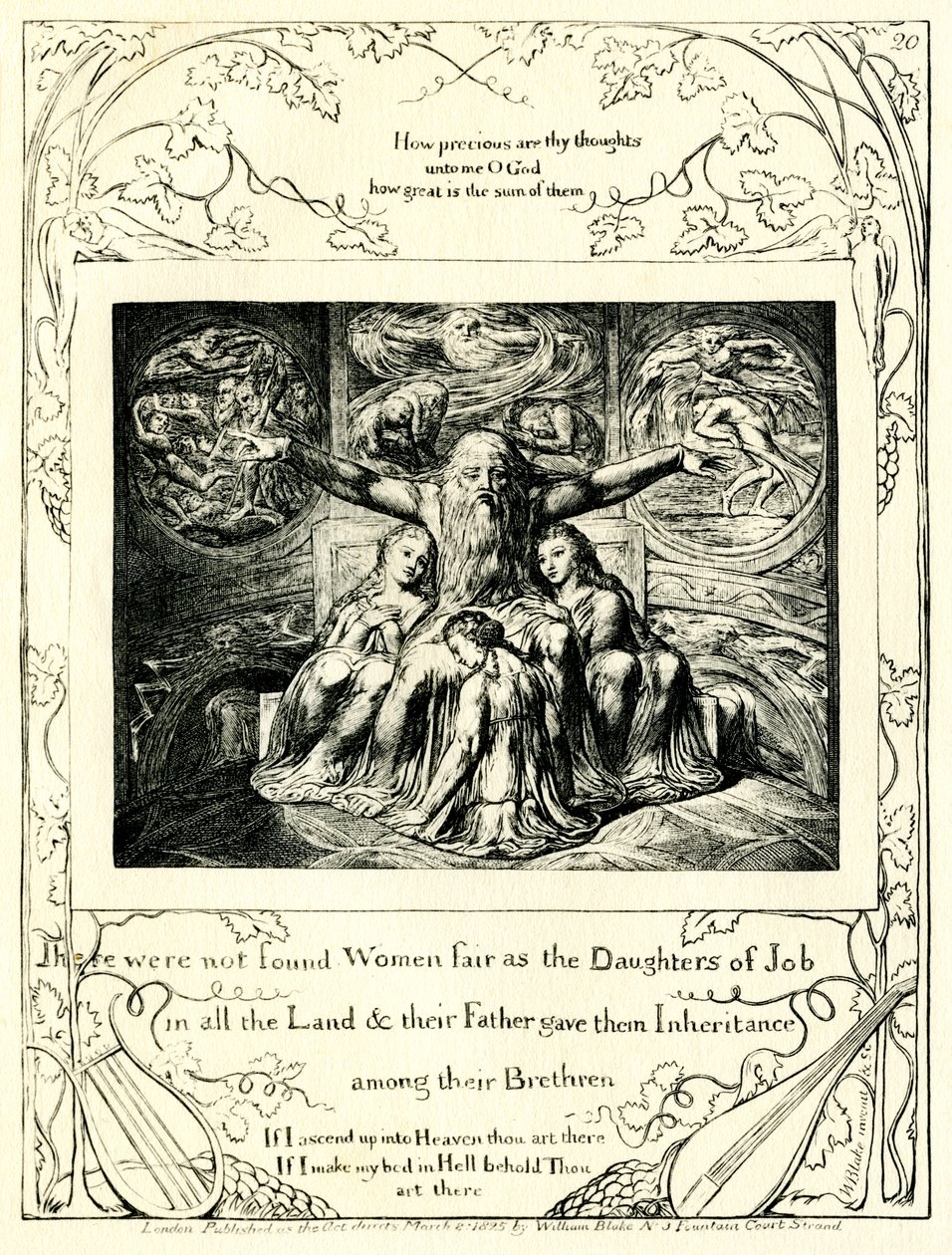 O Livro de Jó 42:15 ilustrado por William Blake de William Blake