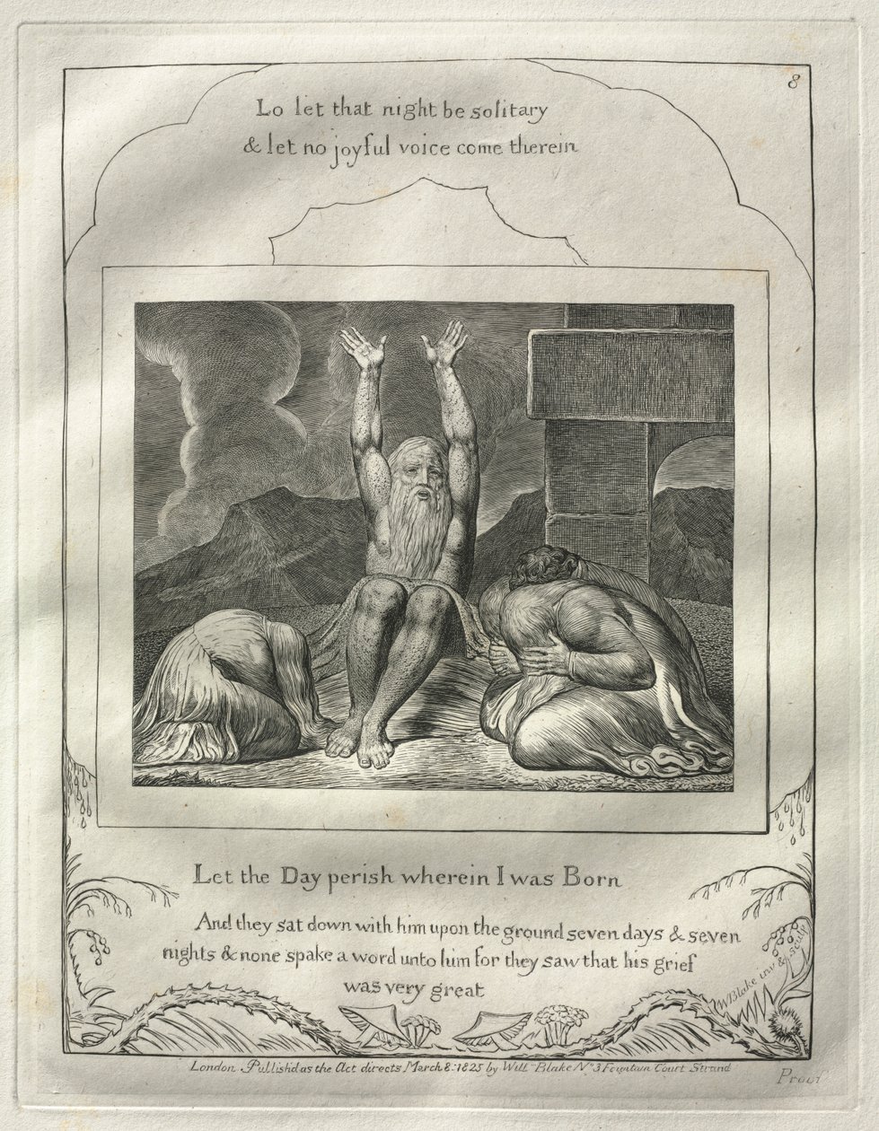 O Livro de Jó: No. 8, Pereça o Dia em que nasci de William Blake