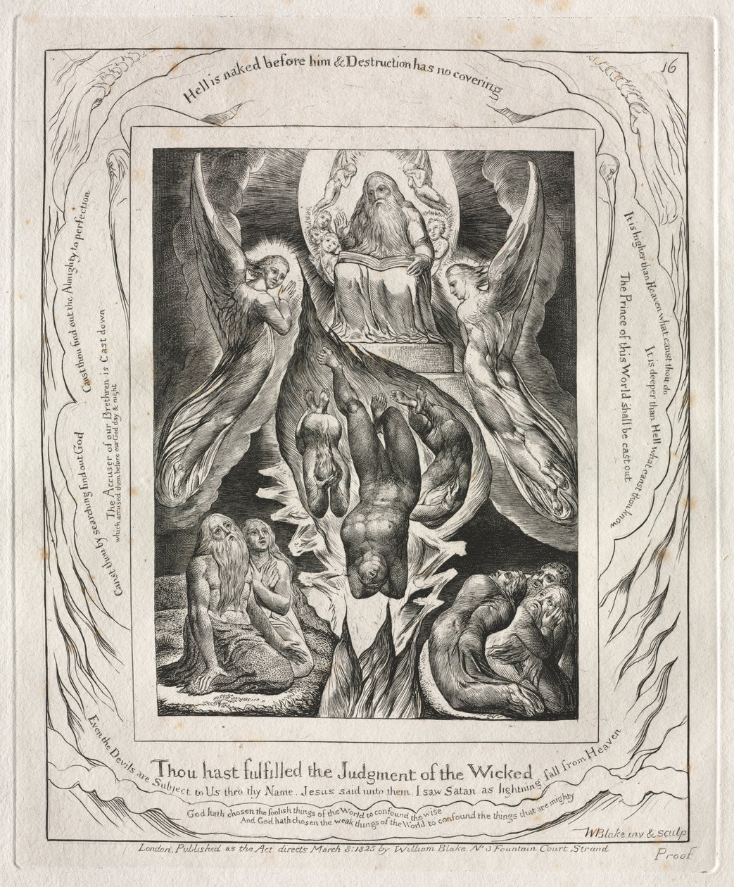 O Livro de Jó: Pl. 16, Tu cumpriste o julgamento dos ímpios de William Blake