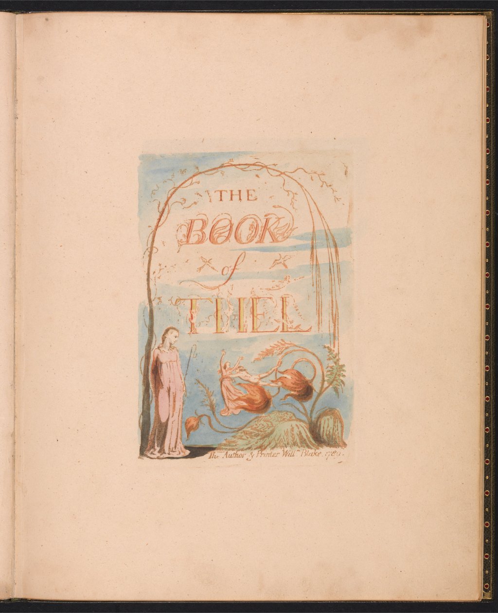 O Livro de Thel, Placa 2, Página de Título de William Blake