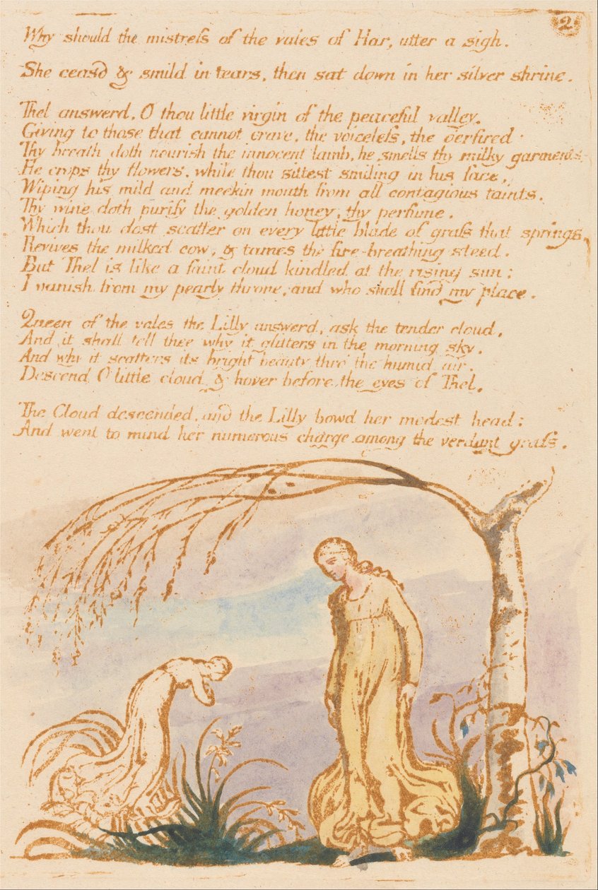 O Livro de Thel, Placa 4, Por que deveria a amante. . . . de William Blake