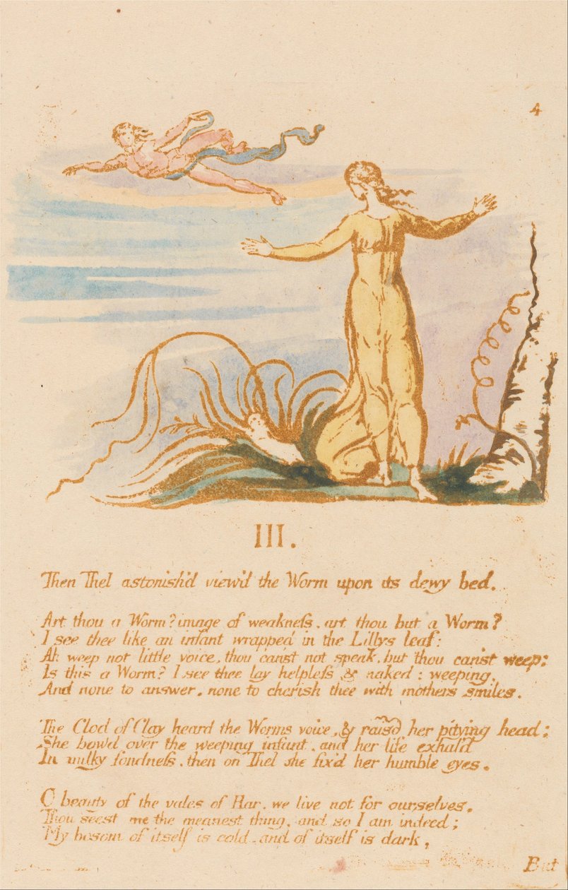 O Livro de Thel, Placa 6, III. , Então Thel surpreendeu. . . . de William Blake