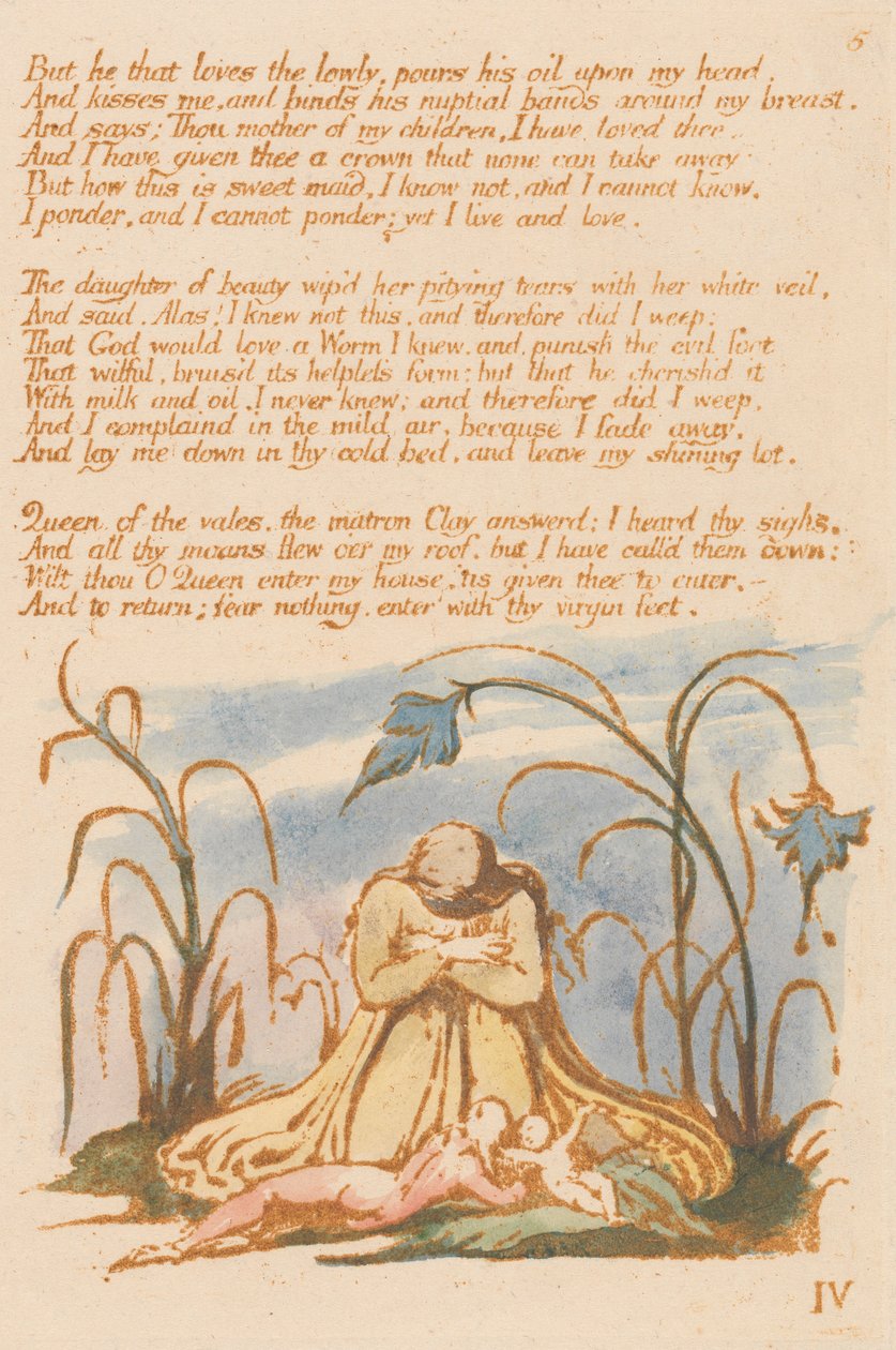 O Livro de Thel, Placa 7, "Mas aquele que ama os humildes . . . ." de William Blake