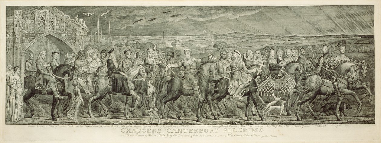 Os peregrinos de Cantuária de William Blake