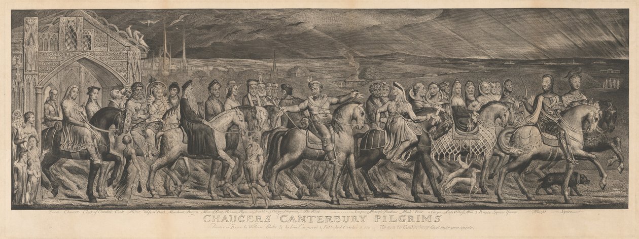 Os Peregrinos de Canterbury, 1810. de William Blake