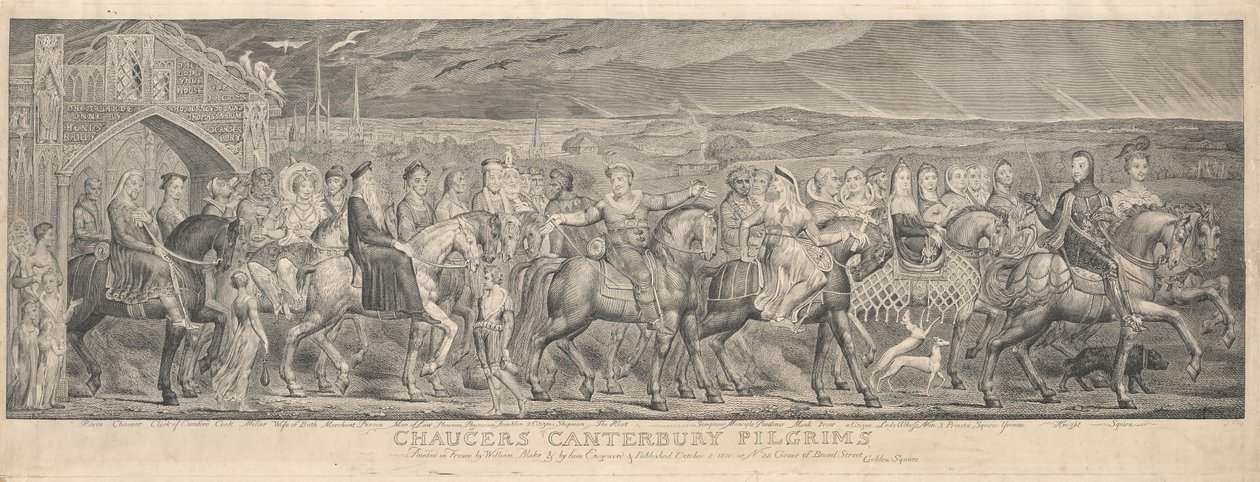 Os Peregrinos de Canterbury, 1810. de William Blake