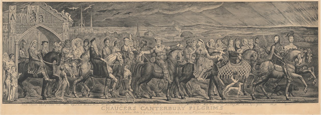 Os Peregrinos de Canterbury, 1810. de William Blake