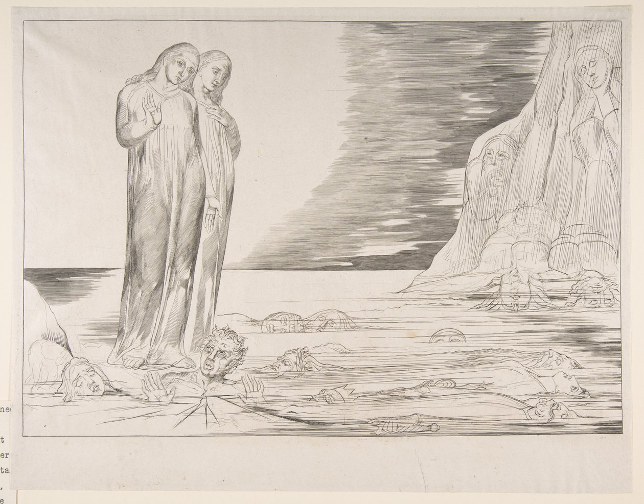 O Círculo de Traidores: Dantes Golpeando o Bocca degli Abbate, de Dantes Infe ..., ca. 1825-27. de William Blake