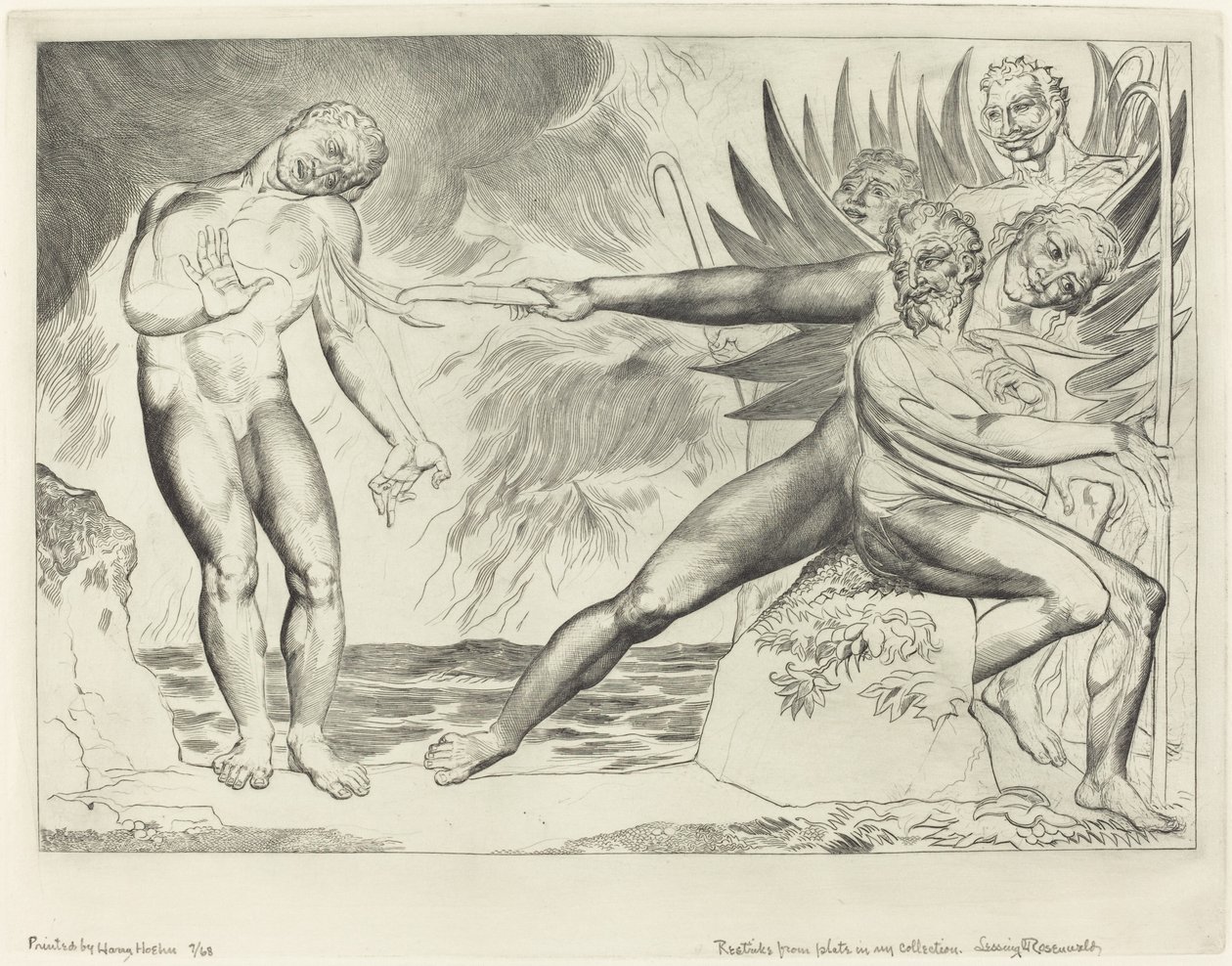 O Círculo dos Funcionários Corruptos; Os Demônios Atormentando Ciampolo de William Blake