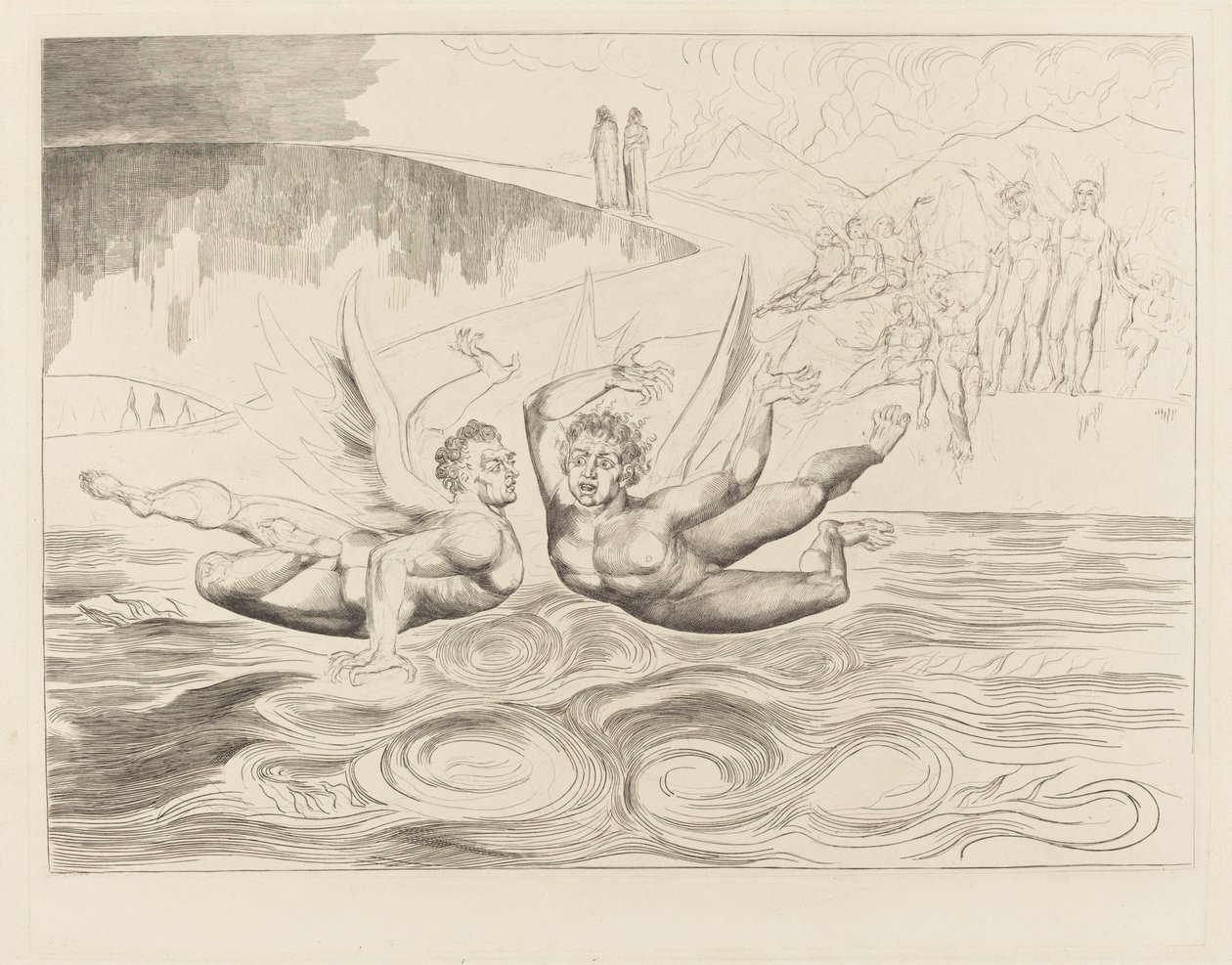O Círculo dos Funcionários Corruptos; os demônios atacando uns aos outros de William Blake