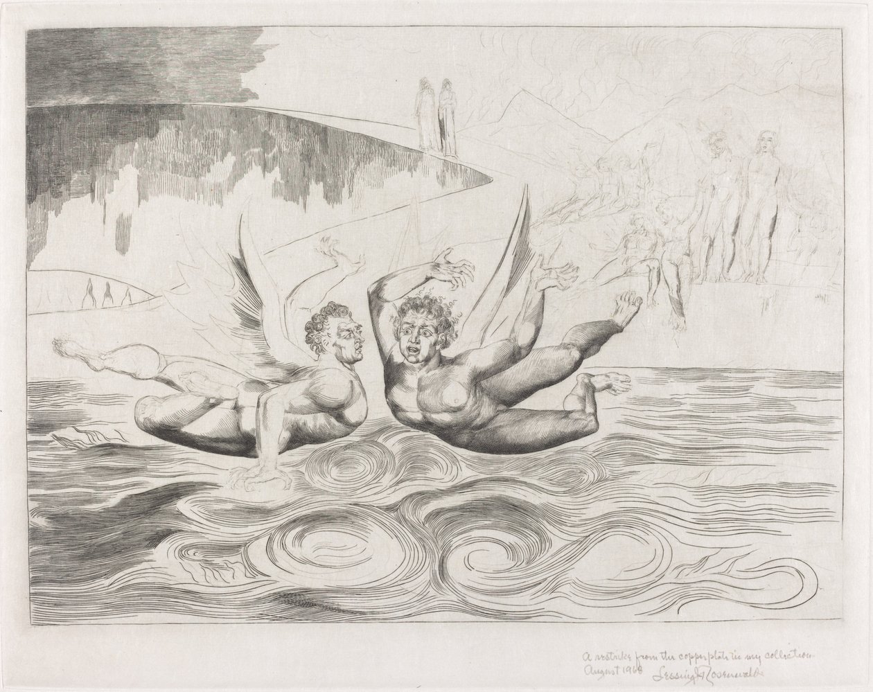 The Circle of the Corrupt Officials, the Devils Mauling Each Other, 1827. de William Blake