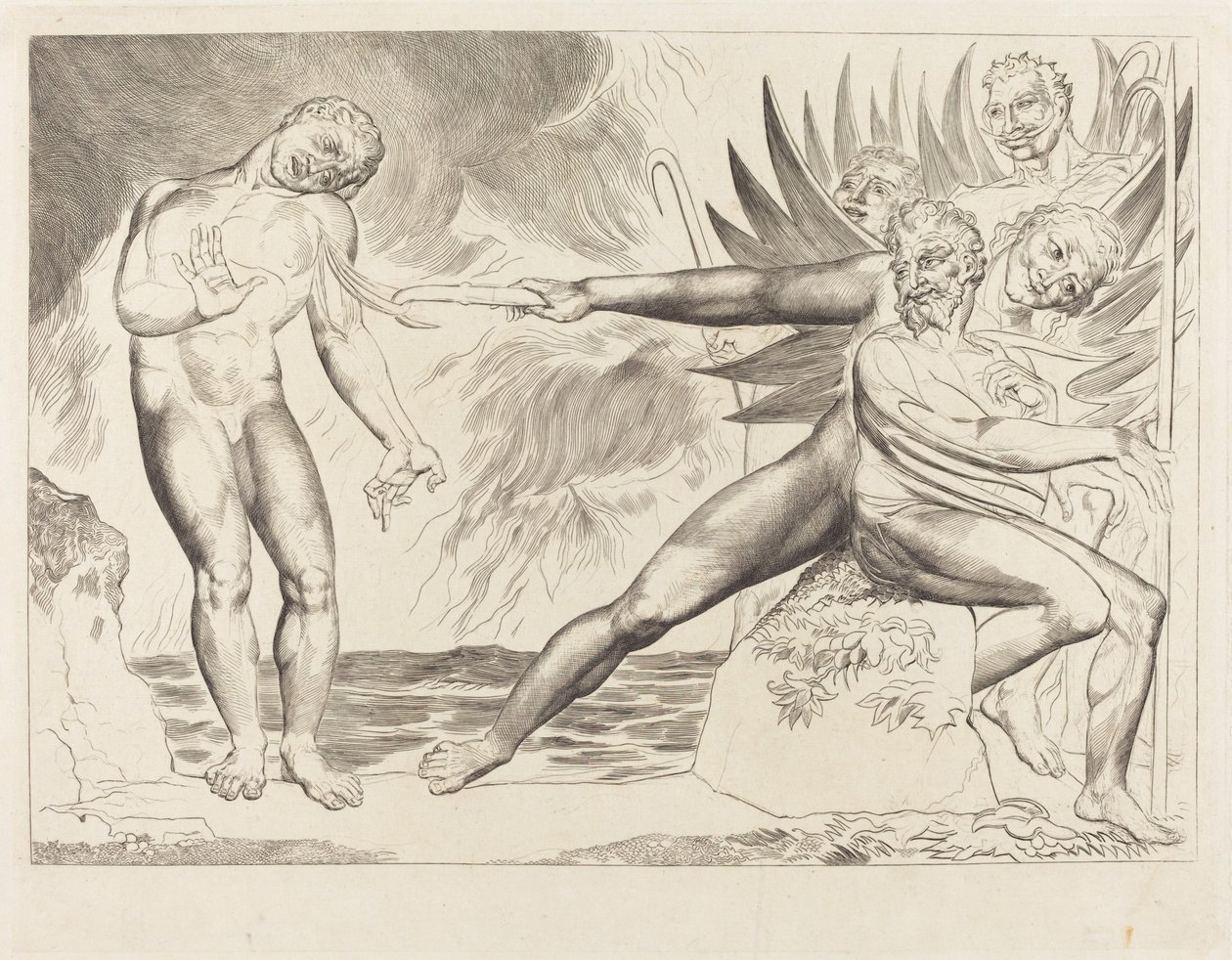 O Círculo dos Funcionários Corruptos; os demônios atormentando Ciampolo de William Blake