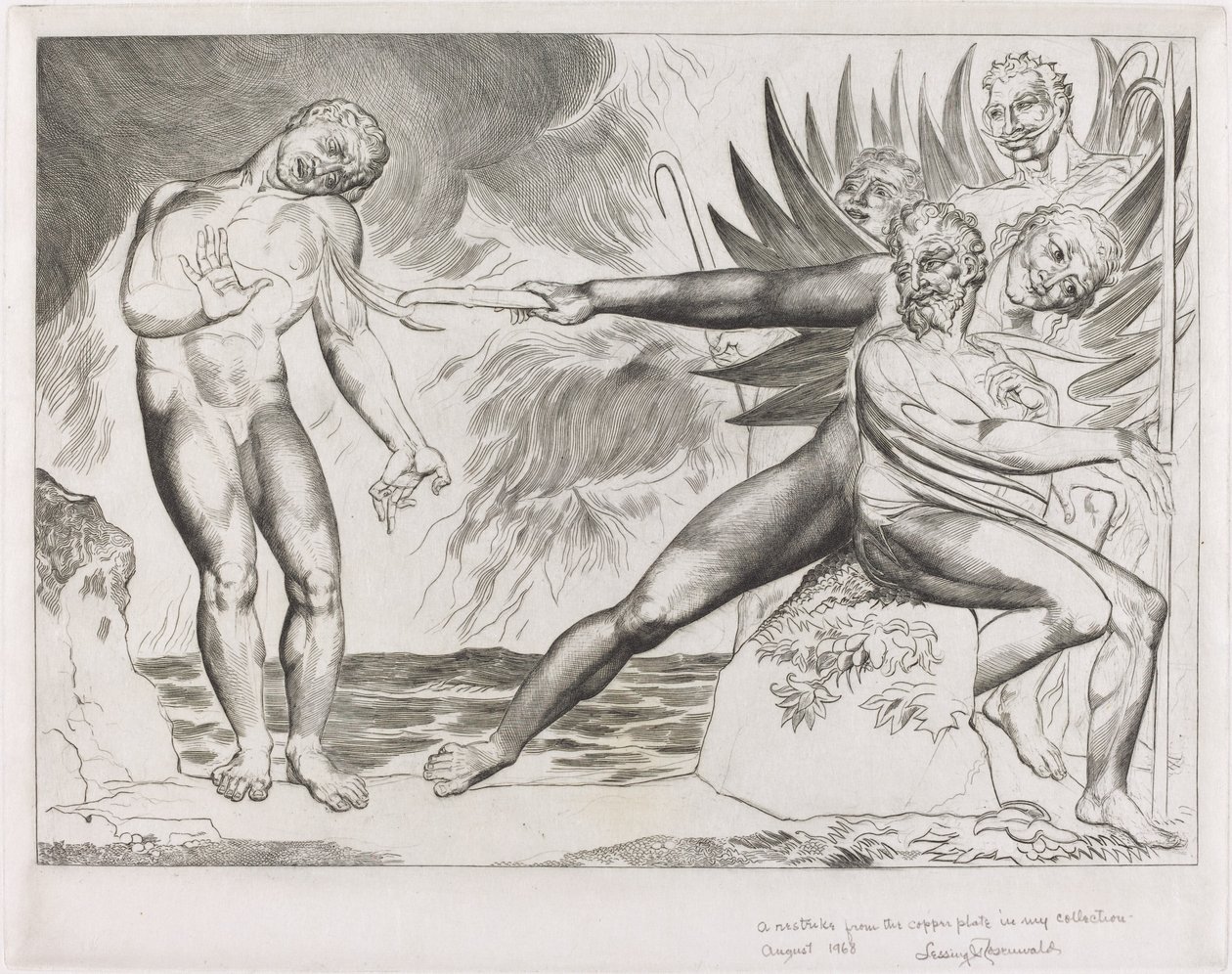 O Círculo dos Funcionários Corruptos; os demônios atormentando Ciampolo de William Blake