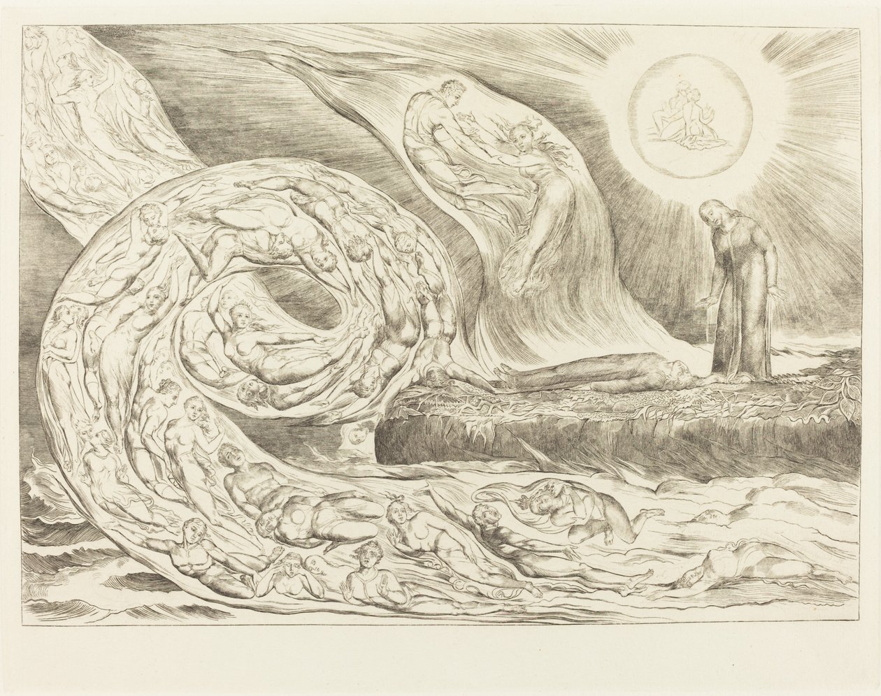 O Círculo da Luxúria: Paolo e Francesca de William Blake