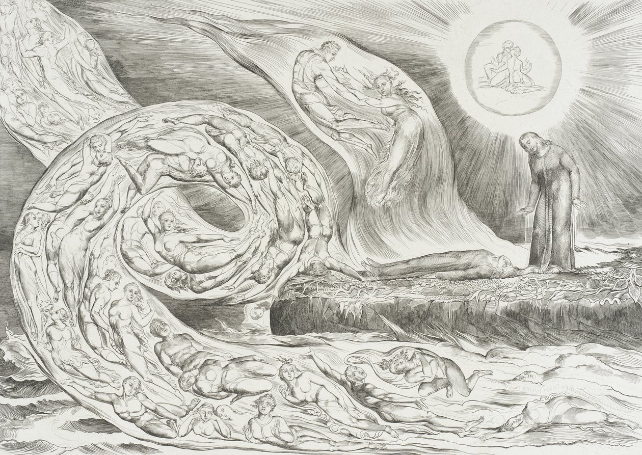 O círculo dos luxuriosos: Paolo e Francesca de William Blake
