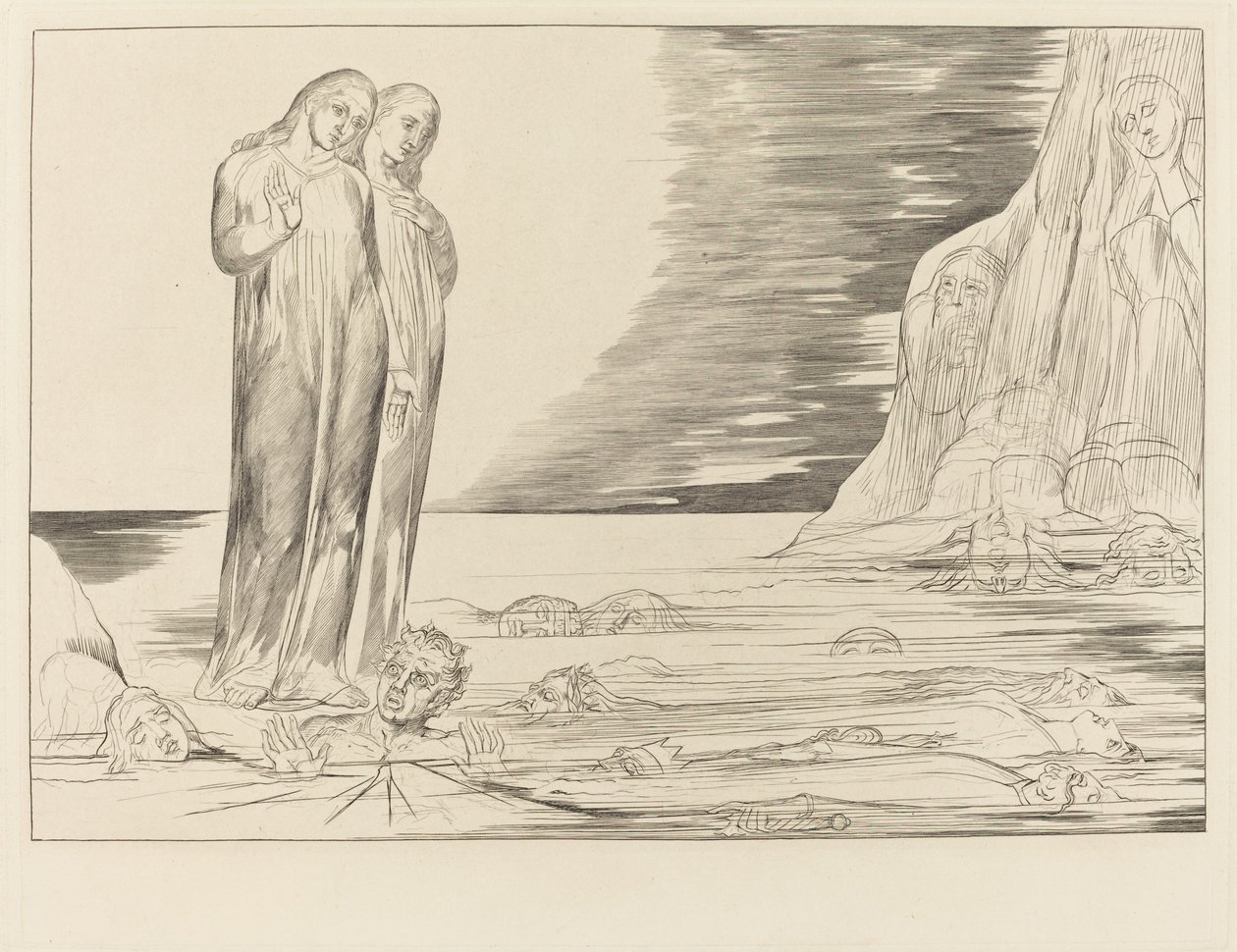 O Círculo dos Traidores; O pé de Dante batendo Bocca degli Abbate de William Blake