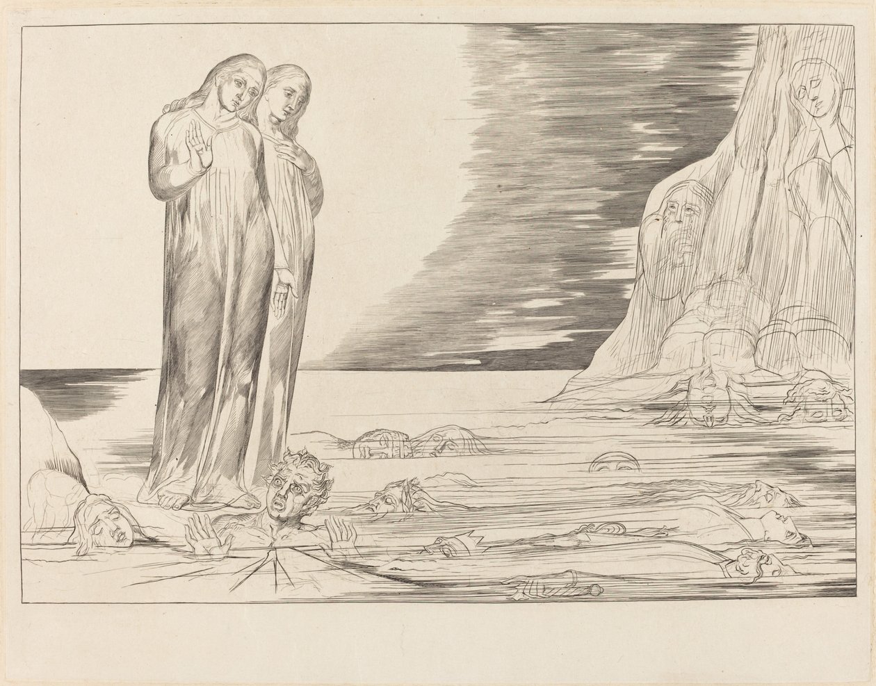 O Círculo dos Traidores; O pé de Dante batendo Bocca degli Abbate de William Blake