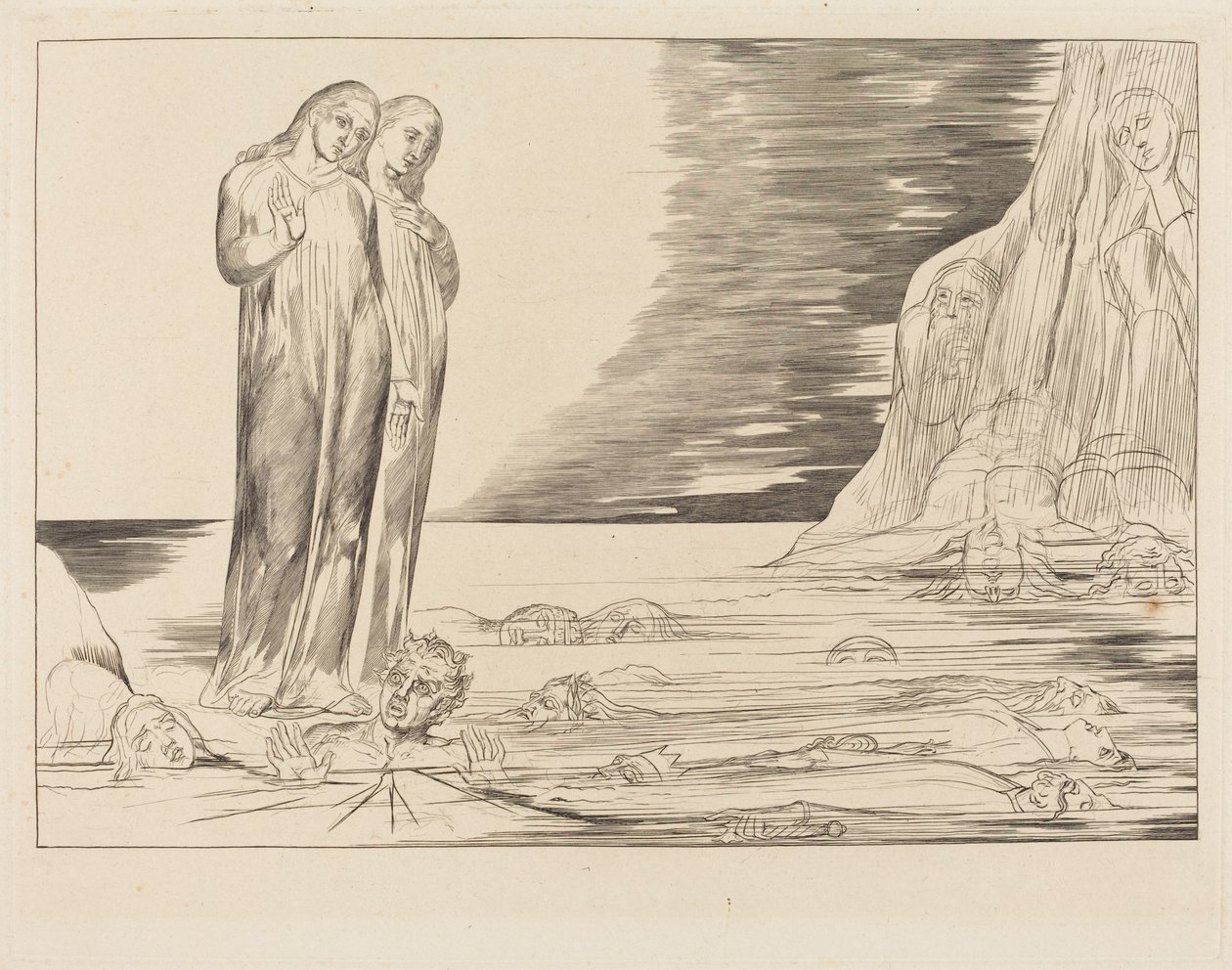 O Círculo dos Traidores; O Pé de Dante a Golpear a Bocca degli Abbate de William Blake