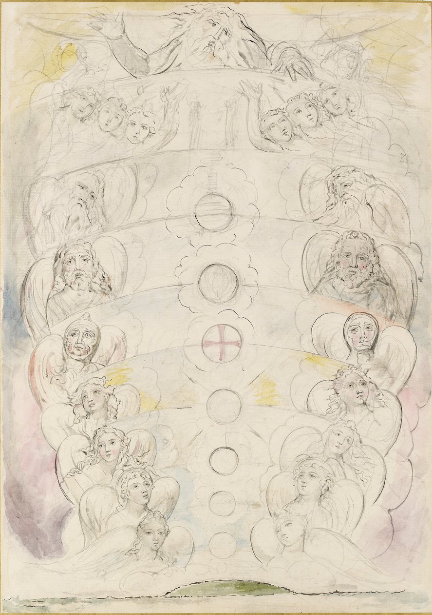 A Divindade, de quem procedem as Nove Esferas, 1825-1827 de William Blake