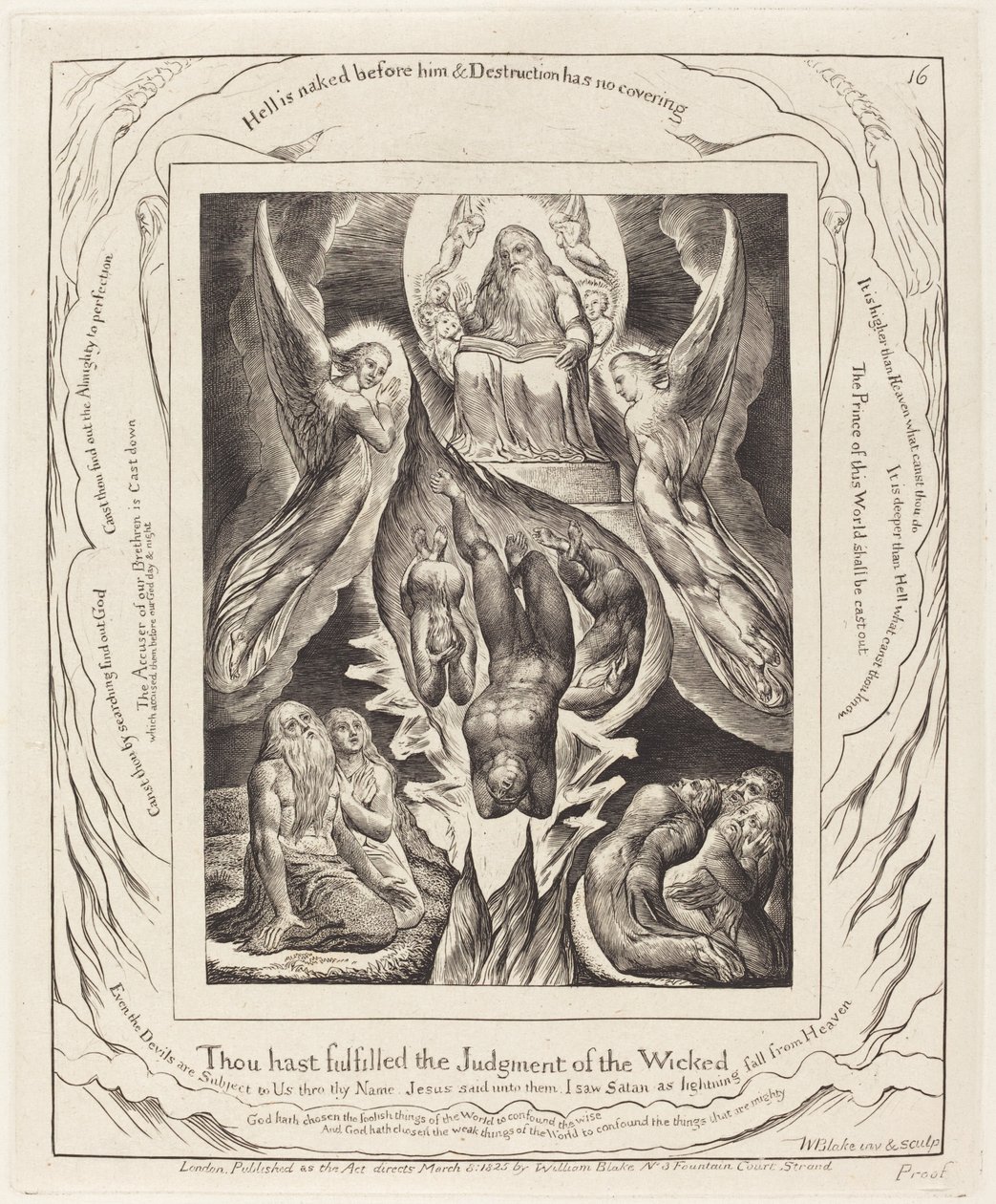 A Queda de Satanás, 1825. de William Blake