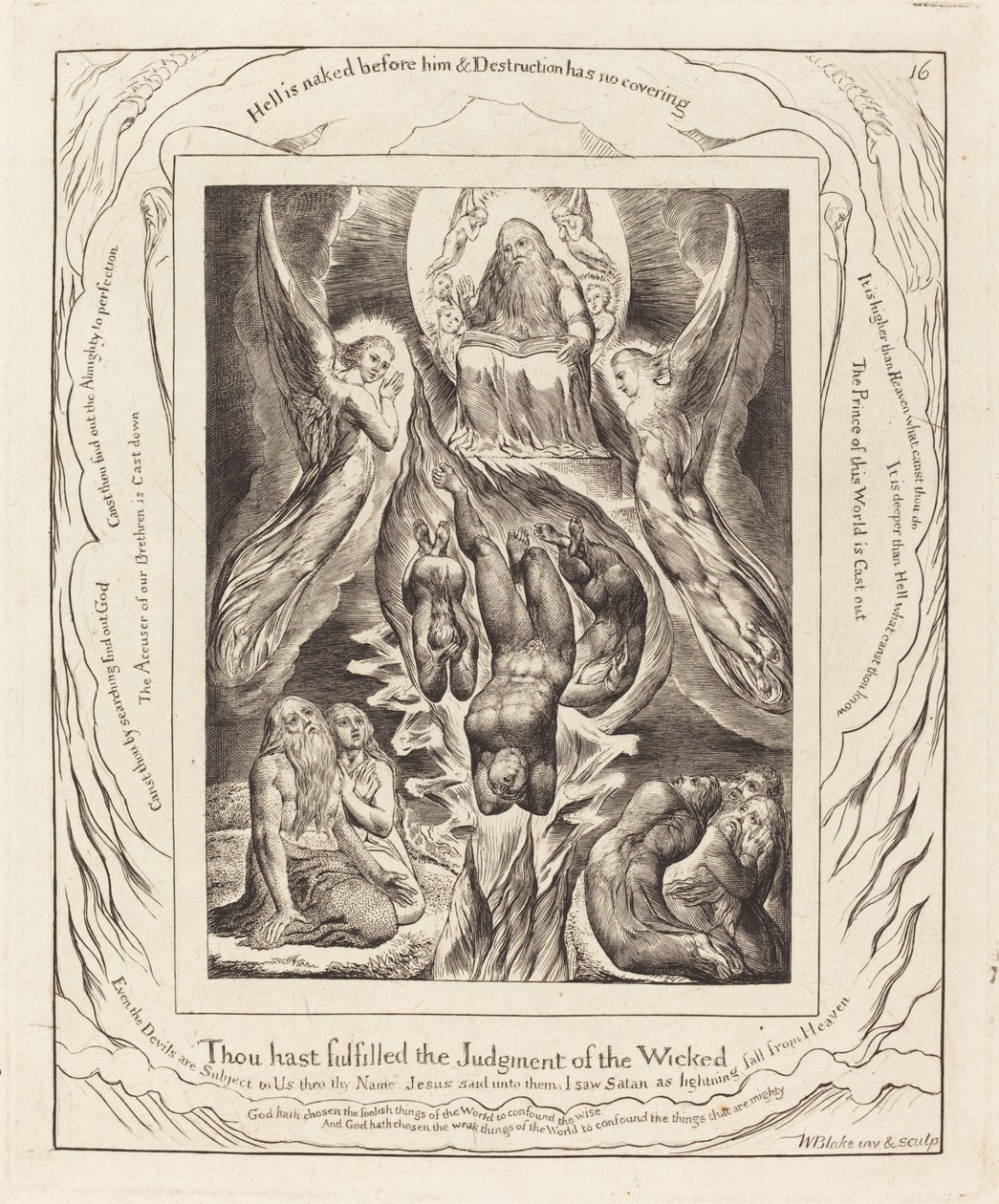 A Queda de Satanás, 1825. de William Blake