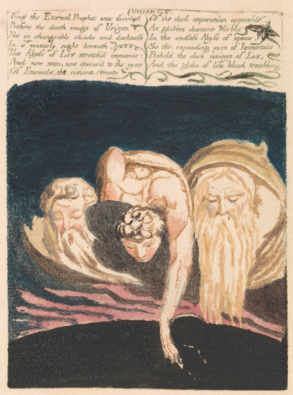 O Primeiro Livro do Urizen, Placa 13, "Assim o Profeta Eterno foi dividido . . . " (Bentley 15) de William Blake