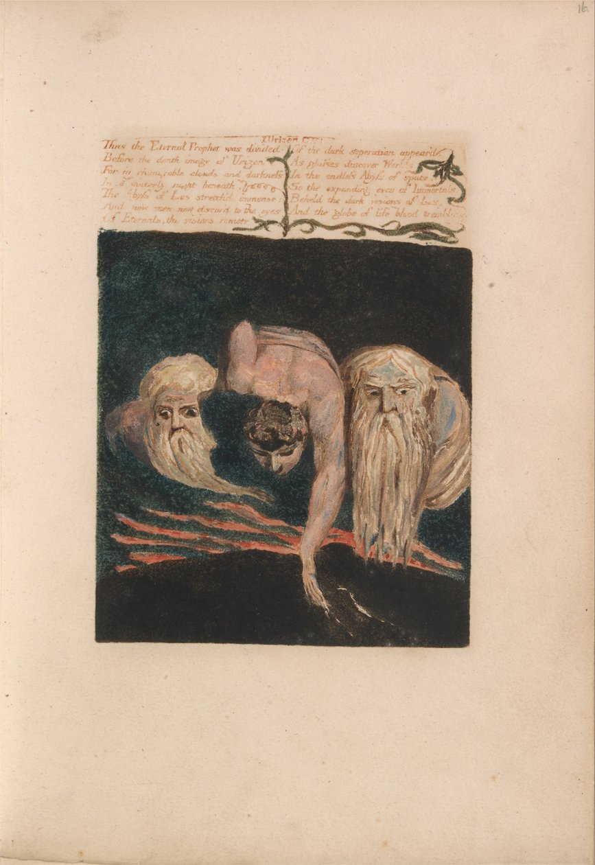 O Primeiro Livro de Urizen, Placa 20, Assim o Profeta Eterno Foi Dividido .... (Bentley 15) de William Blake