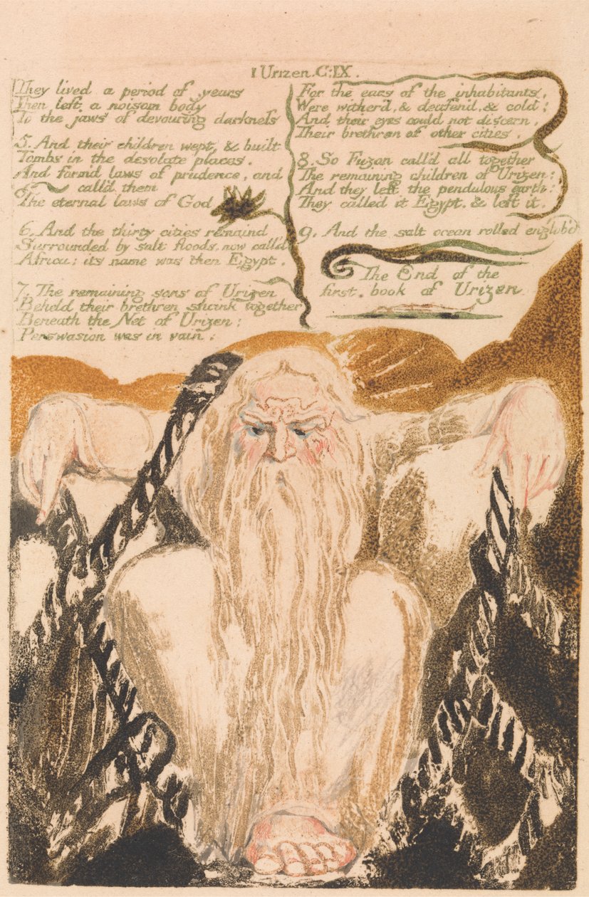 O Primeiro Livro do Urizen, Prato 25, "Eles viveram um período de anos . . . ." (Bentley 28) de William Blake