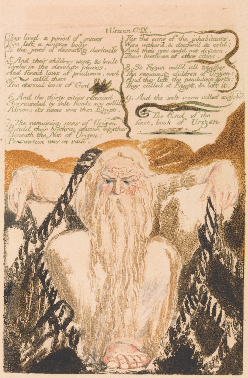 O primeiro livro de Urizen, ilustração 25, Eles viveram um período de anos. . . . (Bentley 28) de William Blake