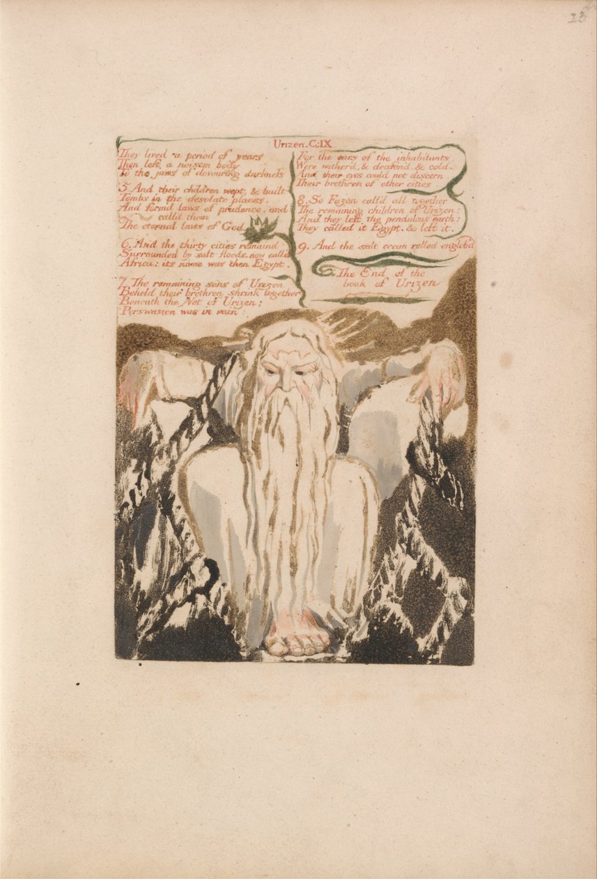 O primeiro livro de Urizen, ilustração 27, Eles viveram um período de anos. . . . (Bentley 28) de William Blake