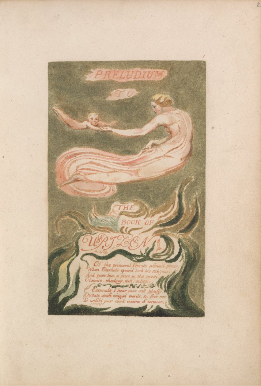 O Primeiro Livro de Urizen, Placa 2, Prelúdio do Livro de Urizen (Bentley 2) de William Blake