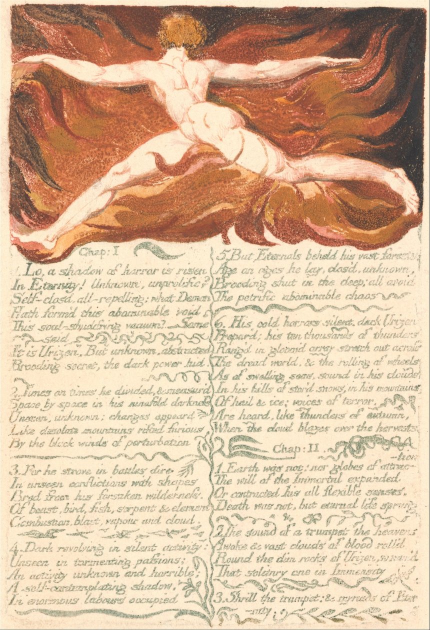 O Primeiro Livro de Urizen, Placa 3, Capítulo 1. . . . (Bentley 3) de William Blake