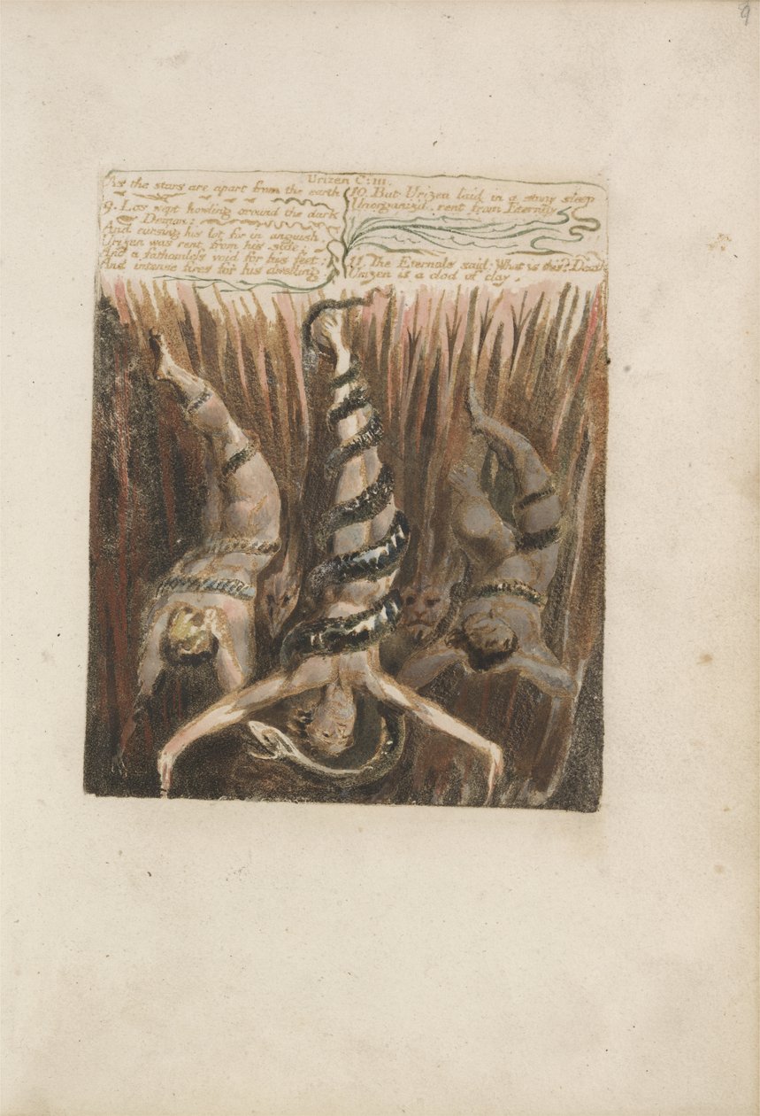O Primeiro Livro de Urizen, placa 7, &39;Como as estrelas estão separadas da Terra ...&39; de William Blake