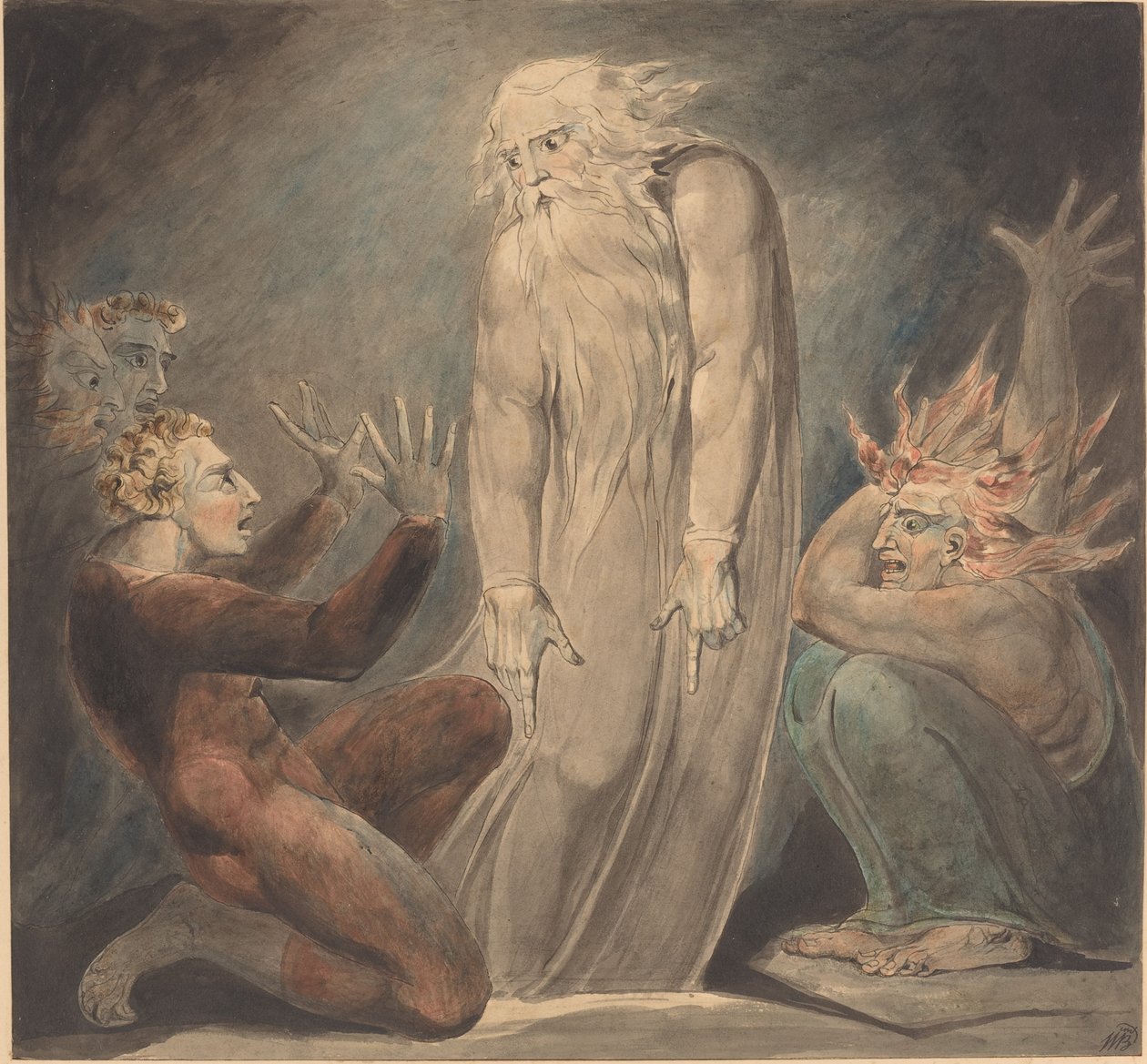 O Espírito de Samuel Aparecendo a Saul de William Blake