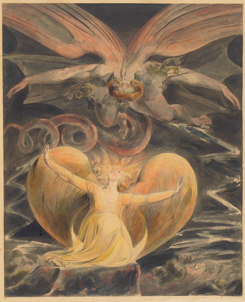 O Grande Dragão Vermelho e a Mulher Vestida de Sol de William Blake
