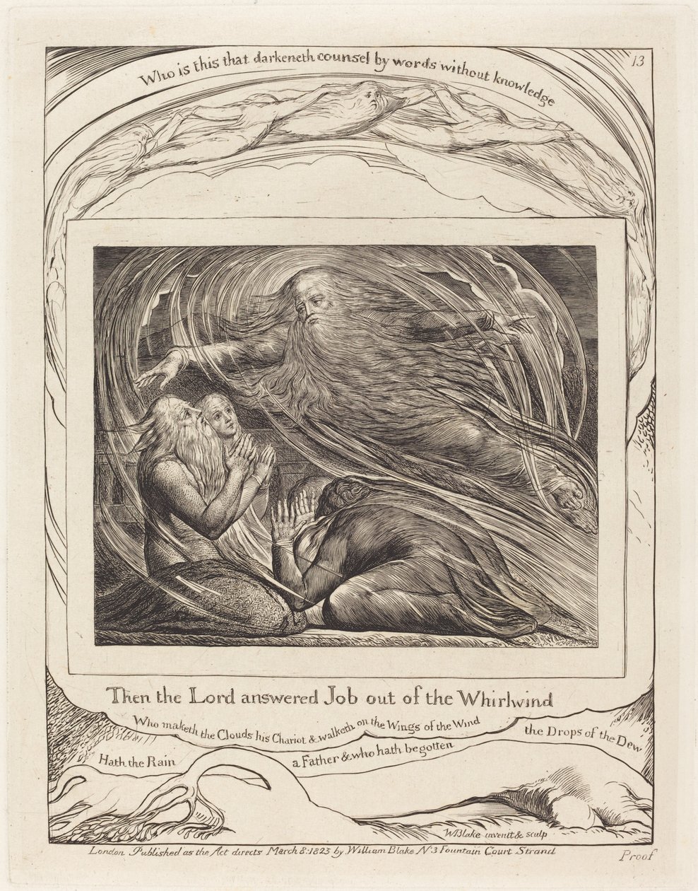 O Senhor Respondendo a Jó do Redemoinho de William Blake