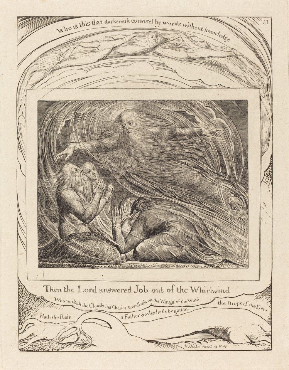 O Senhor Respondendo a Jó do Redemoinho de William Blake