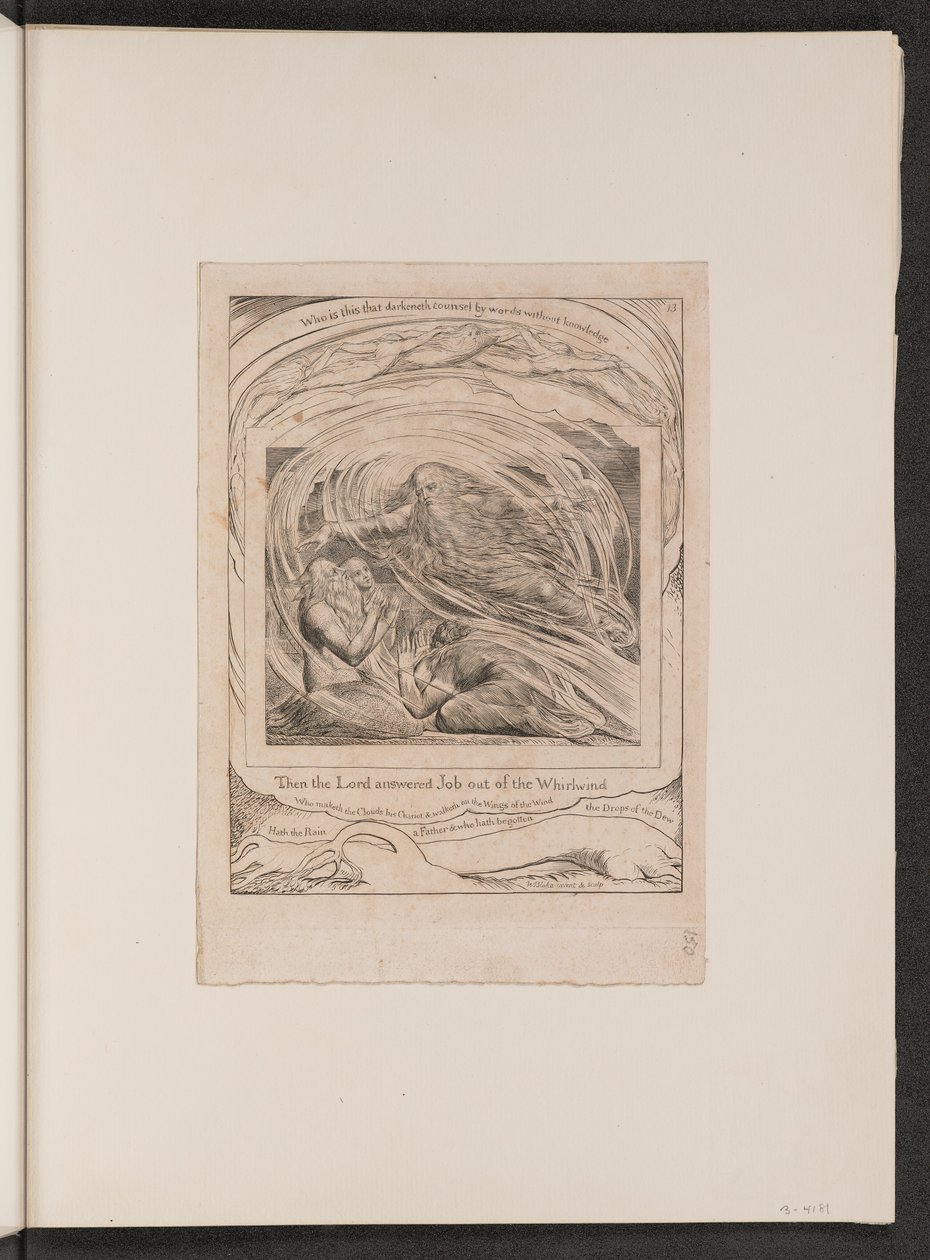 O Senhor Respondeu a Jó fora do Turbilhão, 1825. de William Blake