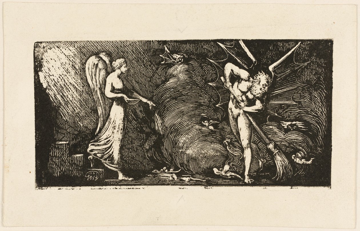 "O homem que varre a sala do intérprete", de O progresso do peregrino, de Bunyan de William Blake